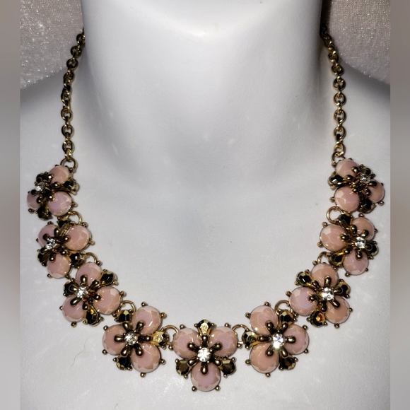 Maurices Jewelry - Maurices Pink Floral Rhinestone Gold-tone Necklace